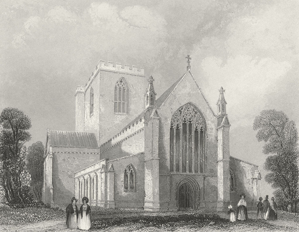 WALES. St Asaph's Cathedral west end. Asaph 1836 old antique print picture